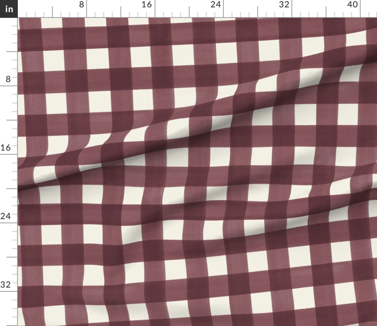 Gingham Check Custom Printed Fabric by Spoonflower Various Fabrics by the Yard or Fat Quarter